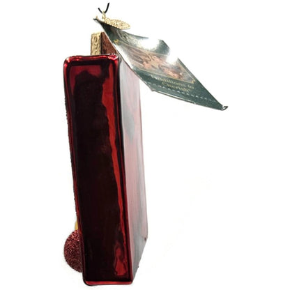 Bingo Card Gold Stamp Red Glittered Tip Old World Christmas Tree Ornament OWC