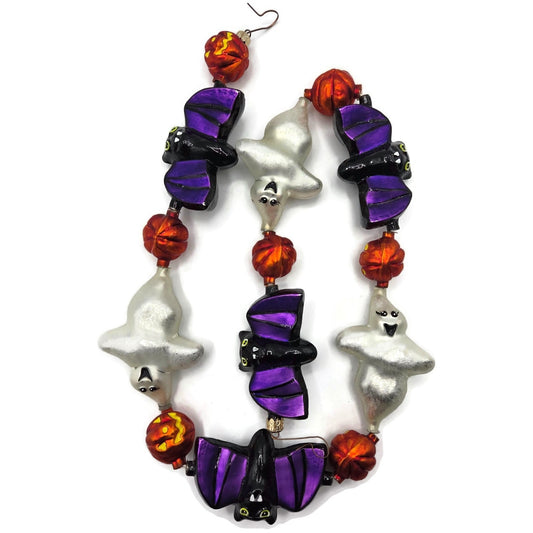 Christopher Radko Ghost Go Round Bat Pumpkin Purple Halloween Garland 98-450-0
