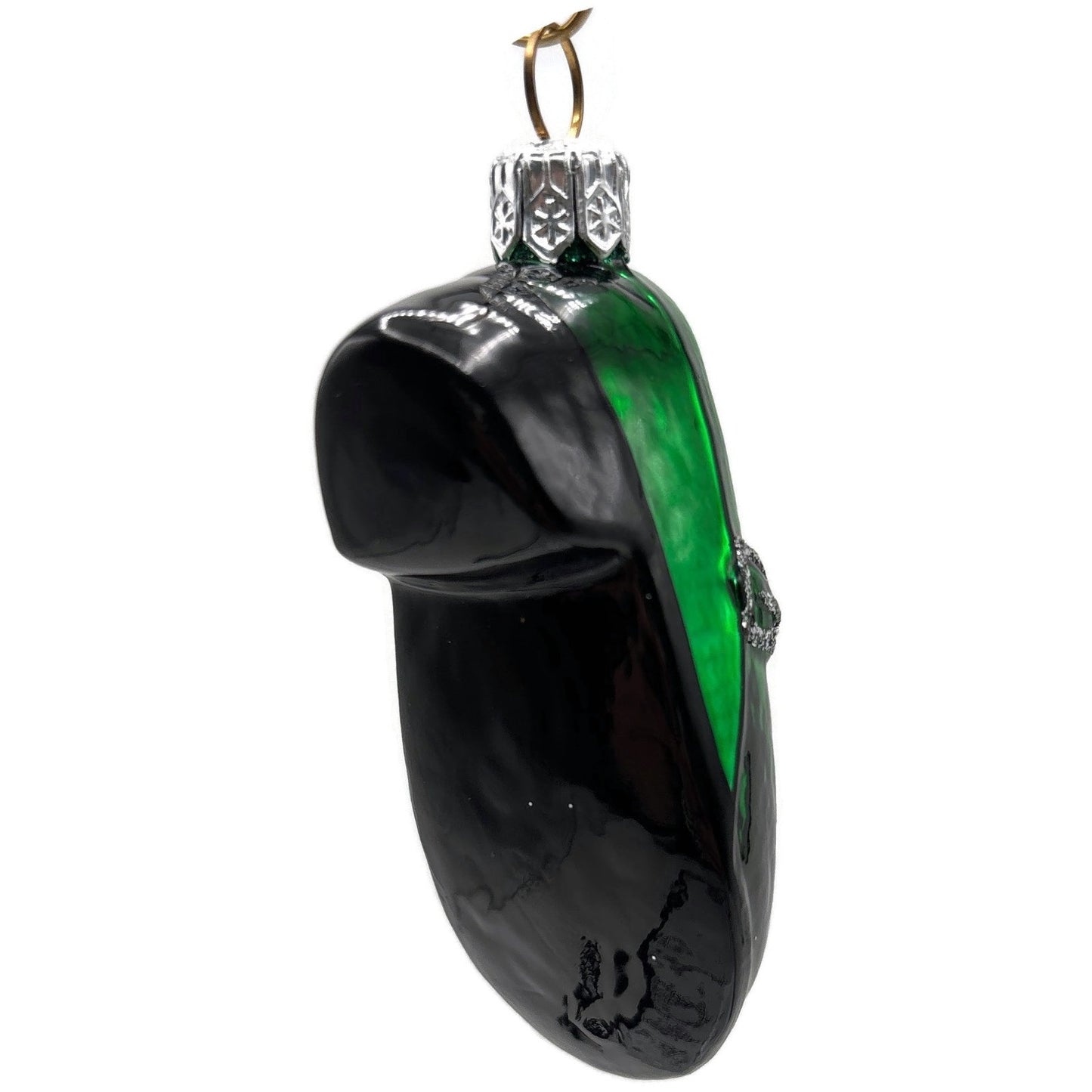 Patricia Breen Little Ones Shoe Green Silver Buckle Christmas Tree Ornament NM
