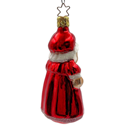 Mrs Claus Red Dress Star Top Inge Glass Ornament German Christmas Tree Decor