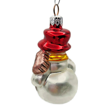 Christopher Radko Littlest Snowman Red Hat Glass Christmas Ornament 92-067-0