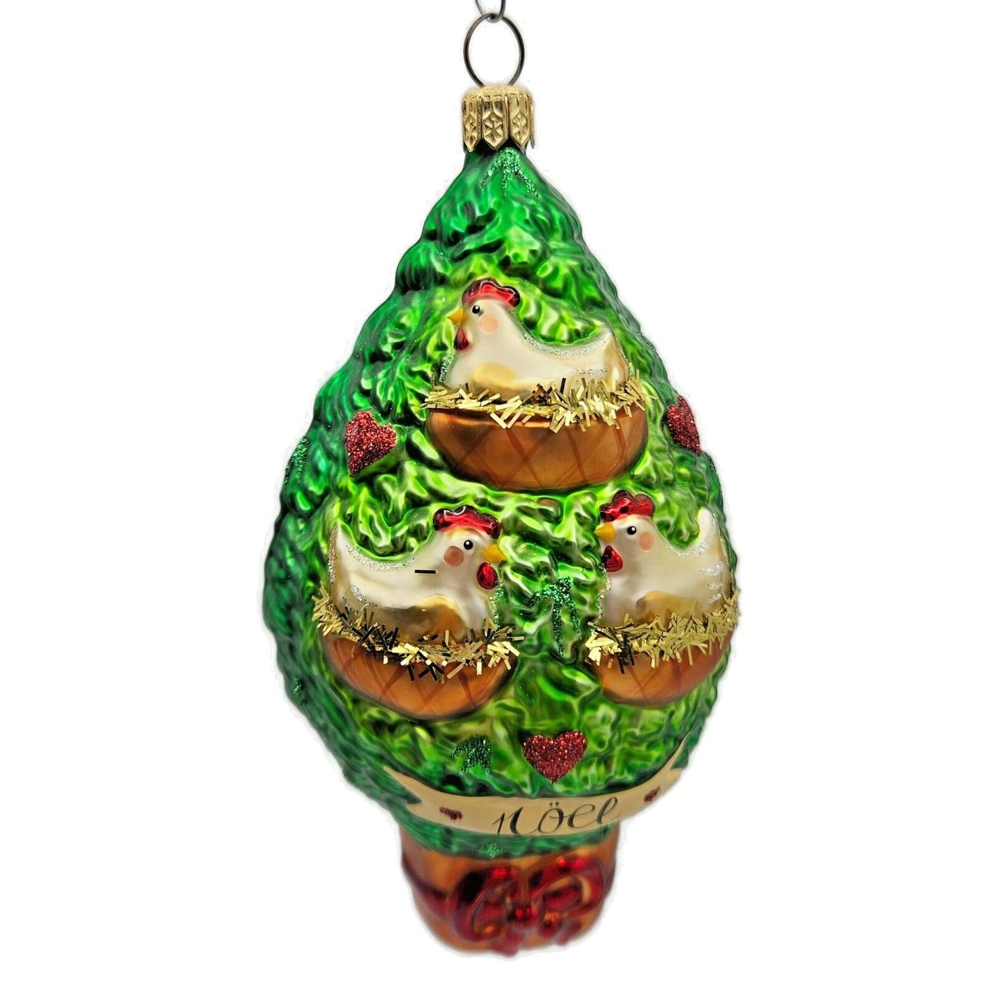 Patricia Breen Three French Hens 12 Days of Christmas Holiday Tree Ornament