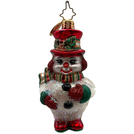 Christopher Radko Chappy O'Snow Little Gem Snowman Christmas Ornament 1014611