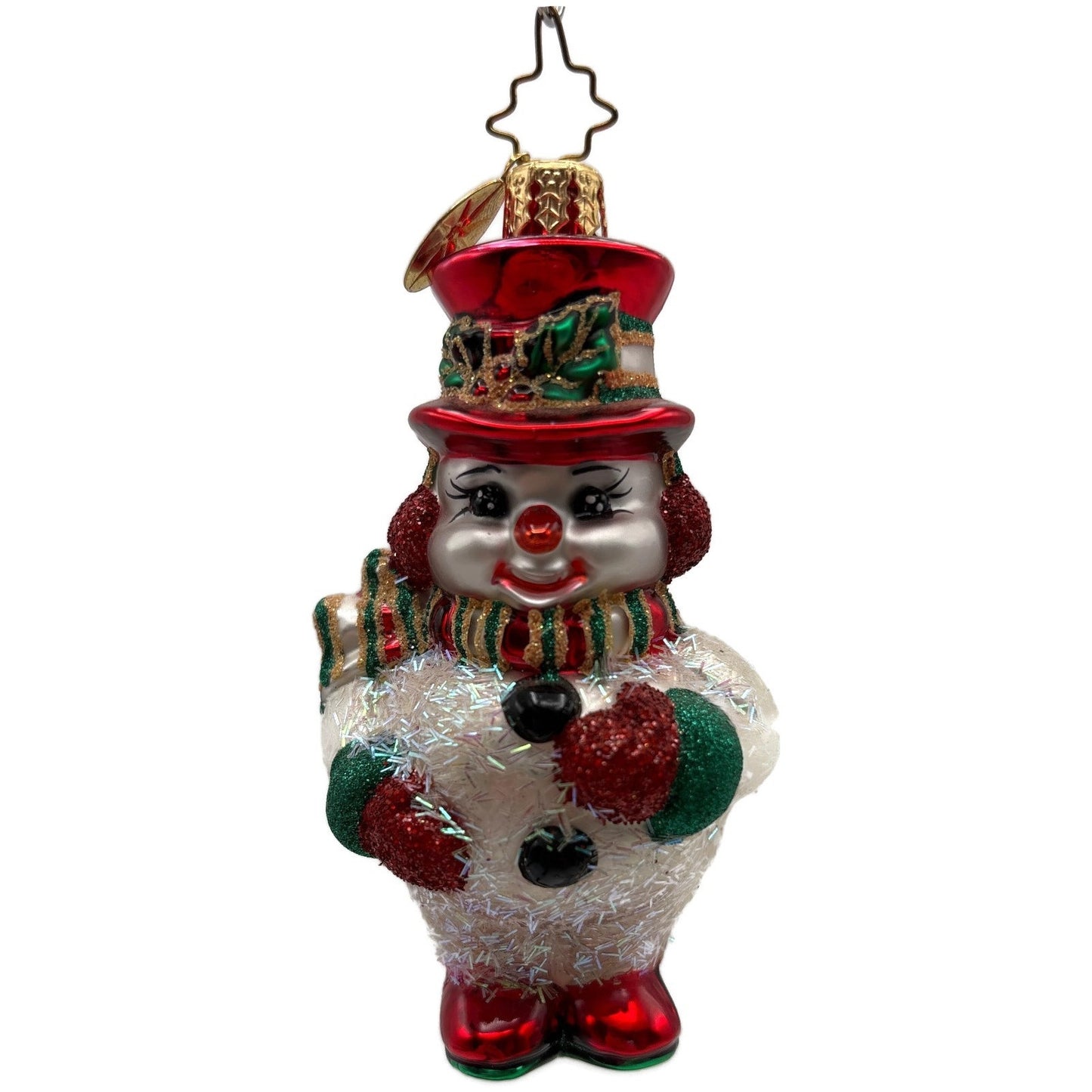 Christopher Radko Chappy O'Snow Little Gem Christmas Snowman Ornament 1014611