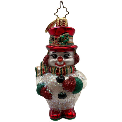 Christopher Radko Chappy O'Snow Little Gem Christmas Snowman Ornament 1014611