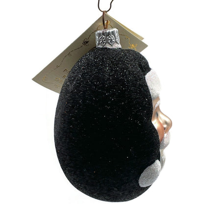 Patricia Breen Jelly Bean Santa Claus Black Glittered Easter Christmas Ornament