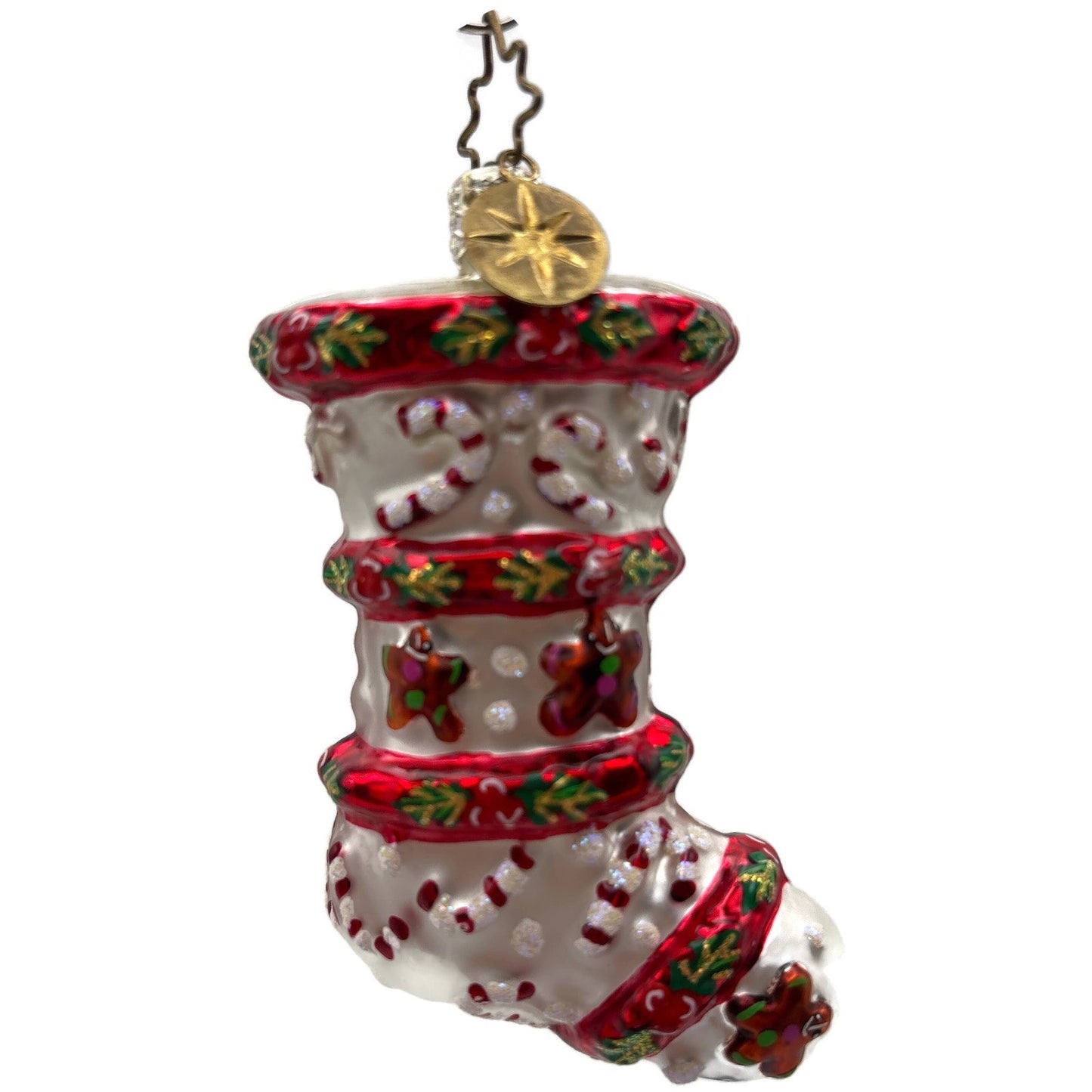 Christopher Radko Cookies 'N' Canes Stocking Christmas Tree Ornament 01-0015-0