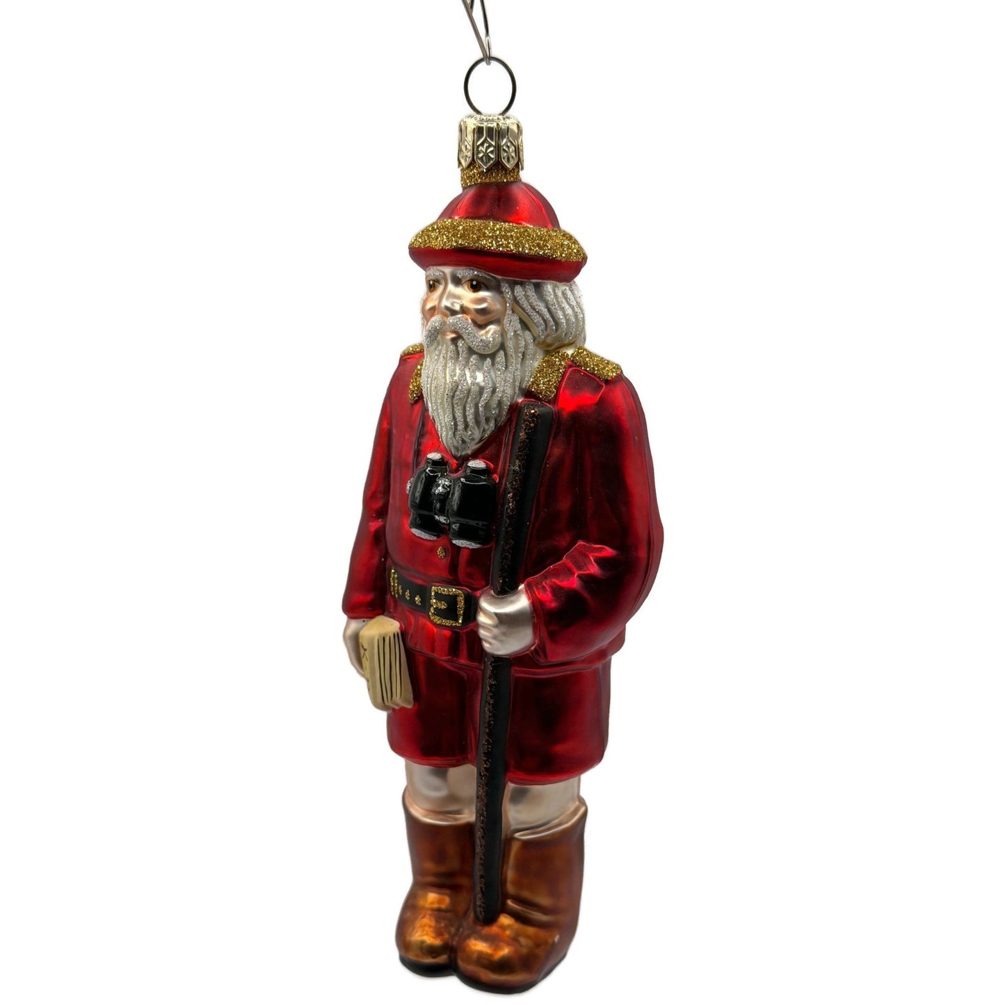 Patricia Breen Safari Santa Red K.B. Guide Book Binoculars Christmas Ornament