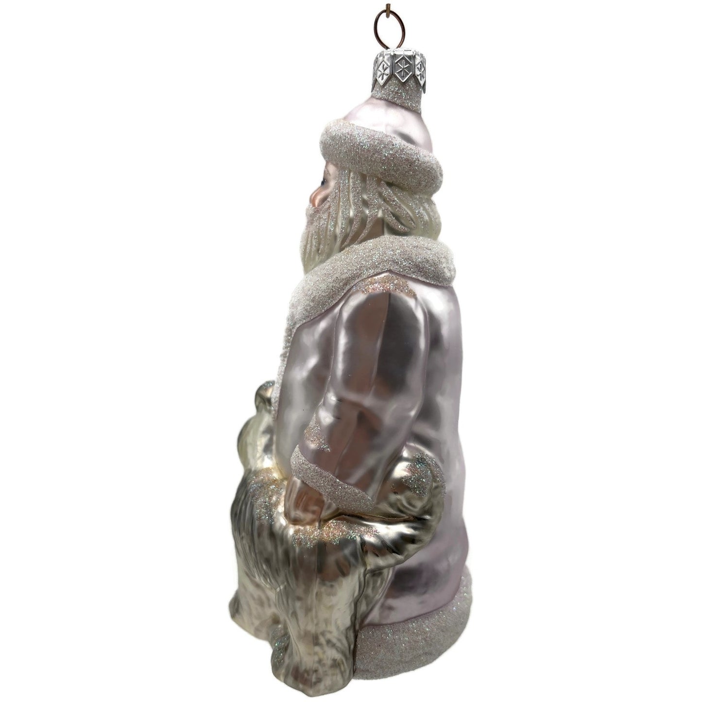 Patricia Breen Just What I Wanted Santa Dog Lavender Christmas Tree Ornament