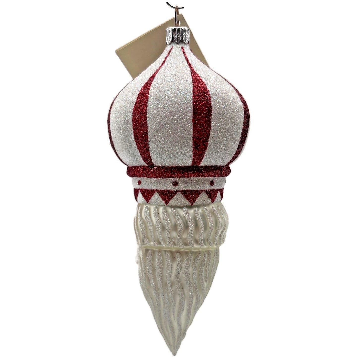 Patricia Breen Nuit Noel Red White Striped Santa Head Christmas Tree Ornament NM