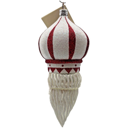 Patricia Breen Nuit Noel Red White Striped Santa Head Christmas Tree Ornament NM