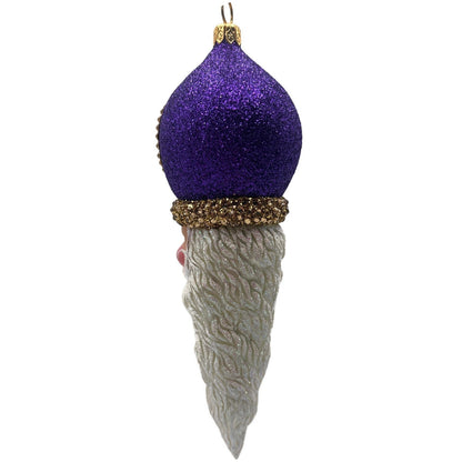 Patricia Breen Vendome Claus Glittered Purple Reflector Christmas Ornament CATZ