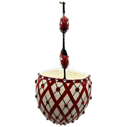 Patricia Breen Spring Basket Ladybugs Red Polka Dot Jeweled Holiday Ornament