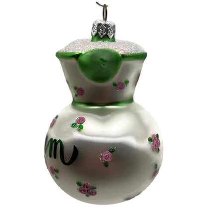 Patricia Breen Sweet Cream Pearl Green Pink Roses Spring Christmas Tree Ornament