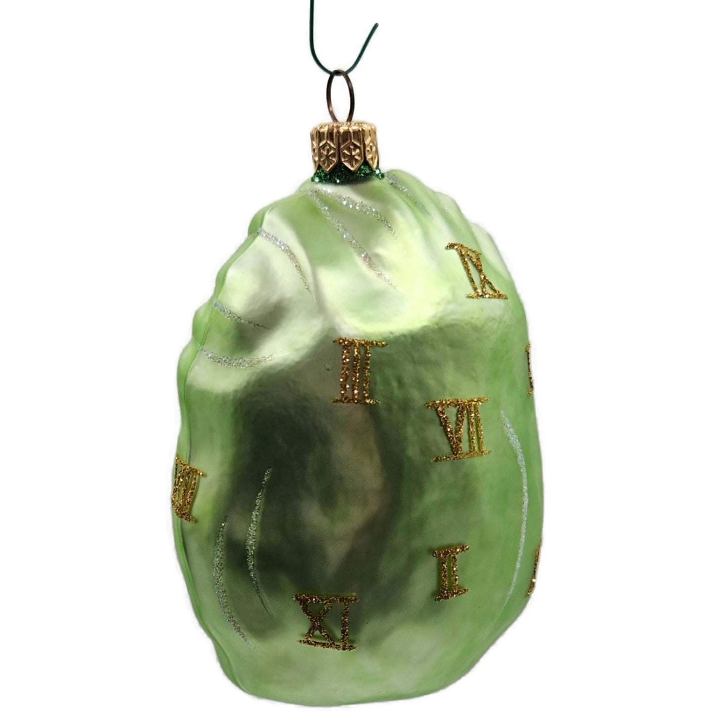 Patricia Breen Advent Santa Roman Numerals Pink Green Bag Christmas Ornament
