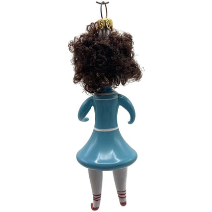 Soffieria De Carlini Maid White Blue Outfit Glass Italian Christmas Ornament