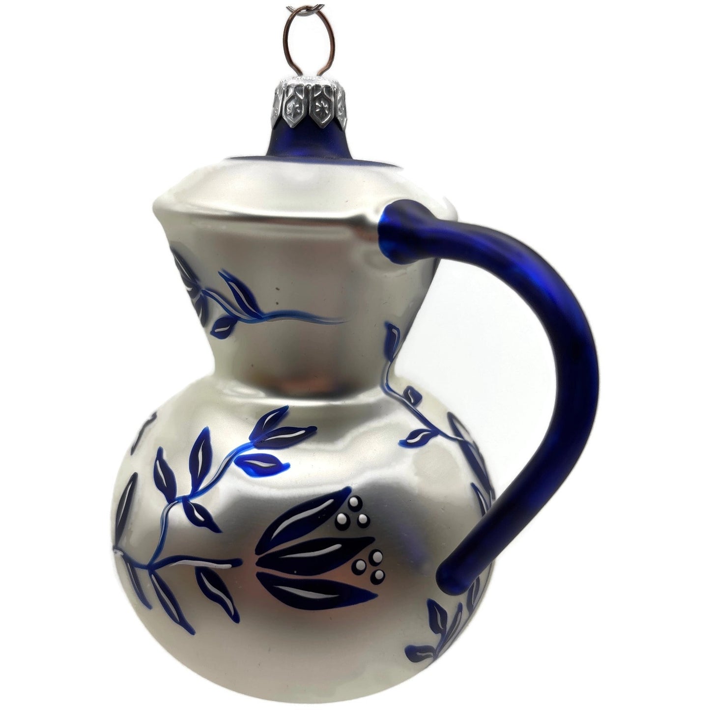 Patricia Breen Sweet Cream Pearl Flower Blue Spout Spring Christmas Ornament