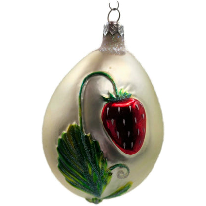 Patricia Breen Strawberry Egg Matte Pearl Easter Spring Christmas Tree Ornament