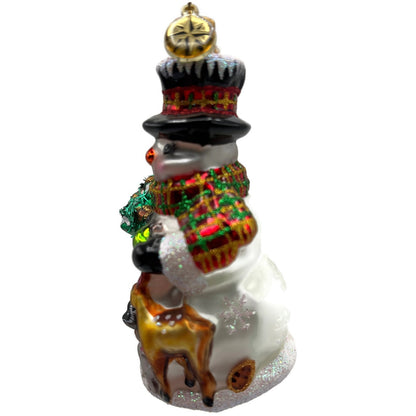 Christopher Radko Feast For Friends Reindeer Snowman Christmas Ornament 1018481