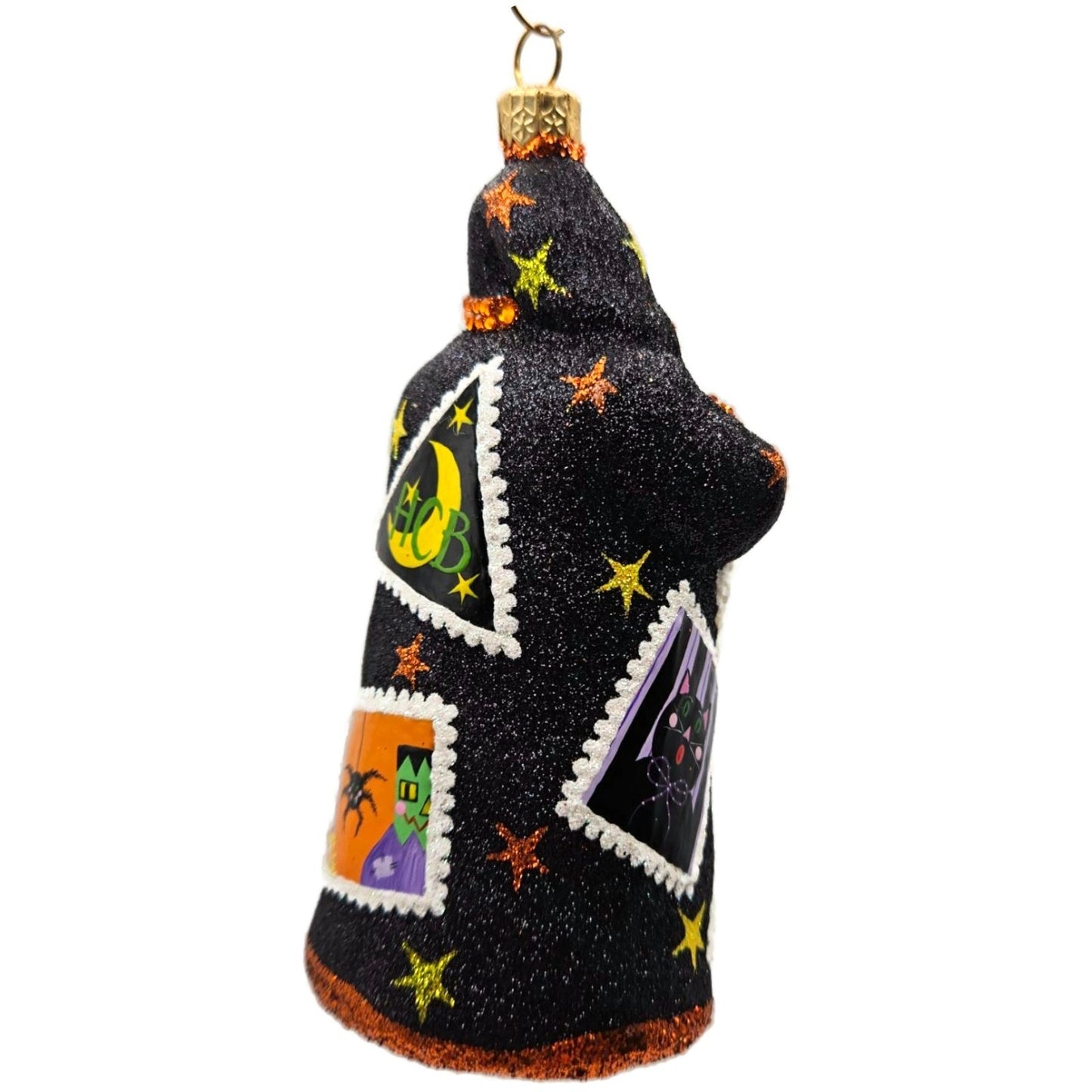 Patricia Breen Evans Santa Hob Goblins Black Moon Stars Halloween Ornament HCB
