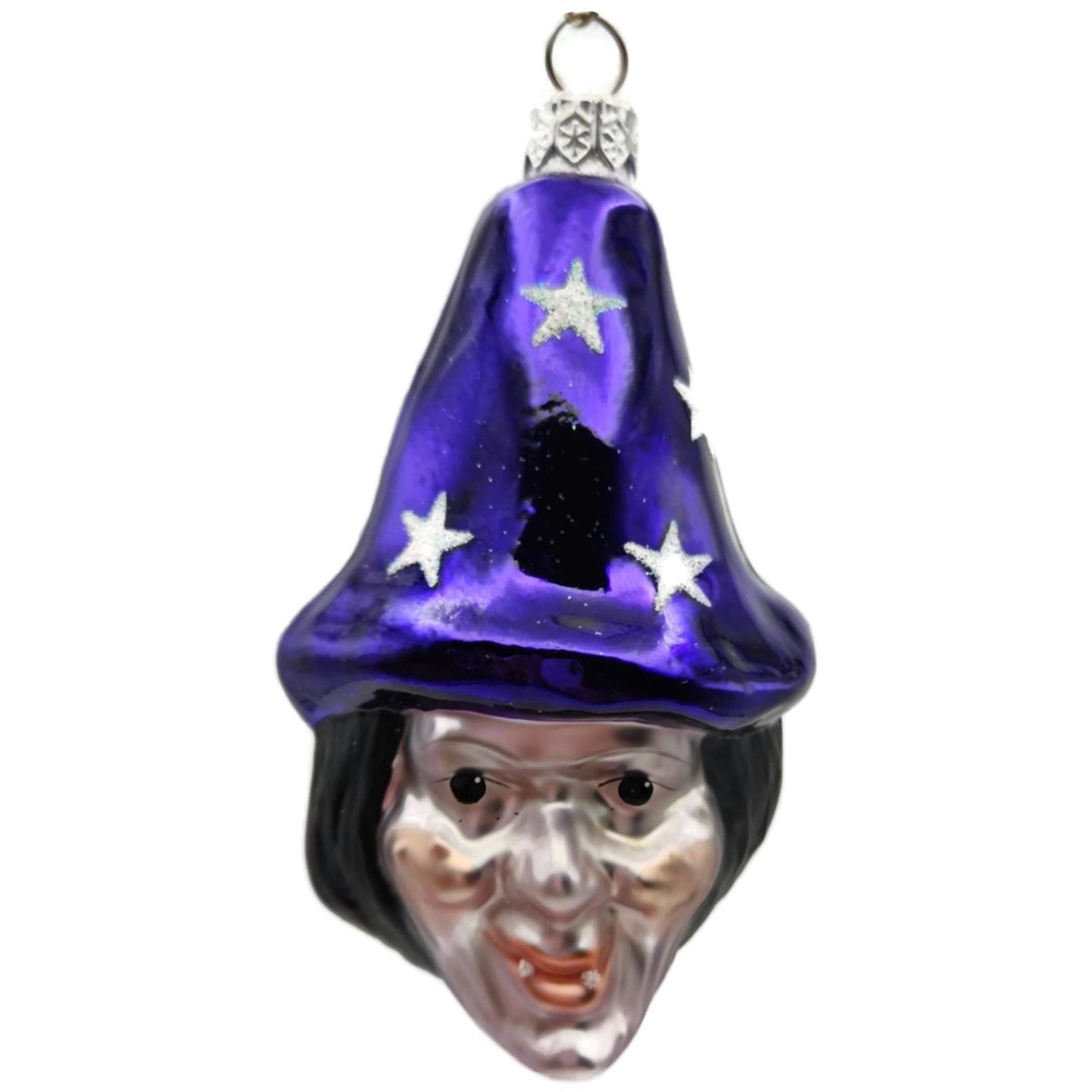 Patricia Breen Witch Hazel Lavender Face Purple Stars Halloween Ornament CATZ