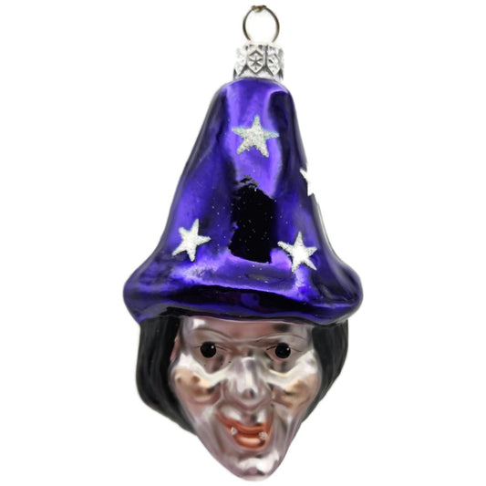Patricia Breen Witch Hazel Lavender Face Purple Stars Halloween Ornament CATZ