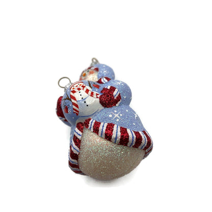 Patricia Breen Ornamental Snowman Blue Christmas Holiday Tree Ornament
