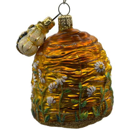 Patricia Breen Devonshire Beeskep Bee Beehive Flower Spring 2 Part Ornament 2221