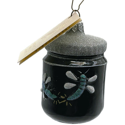 Patricia Breen Firefly Jar Black Bugs Silver Rim Spring Christmas Tree Ornament