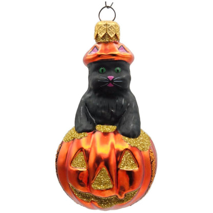 Patricia Breen Cat-O-Lantern Pumpkin Glass Christmas Halloween Ornament 9804