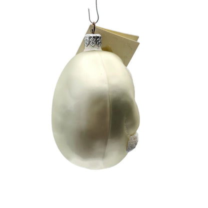 Patricia Breen Jelly Bean Santa Claus Pearl White Matte Christmas Tree Ornament