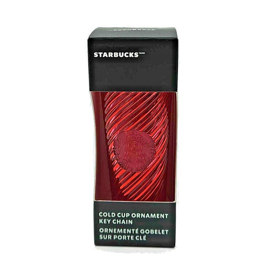 Starbucks Key Chain Cold Cup Tumbler Christmas Ornament Red Swirls 2024 NEW