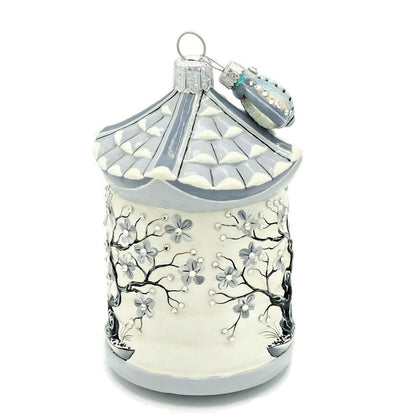 Patricia Breen Zenskep Chinoiserie Black Bee Floral Asian Holiday Tree Ornament