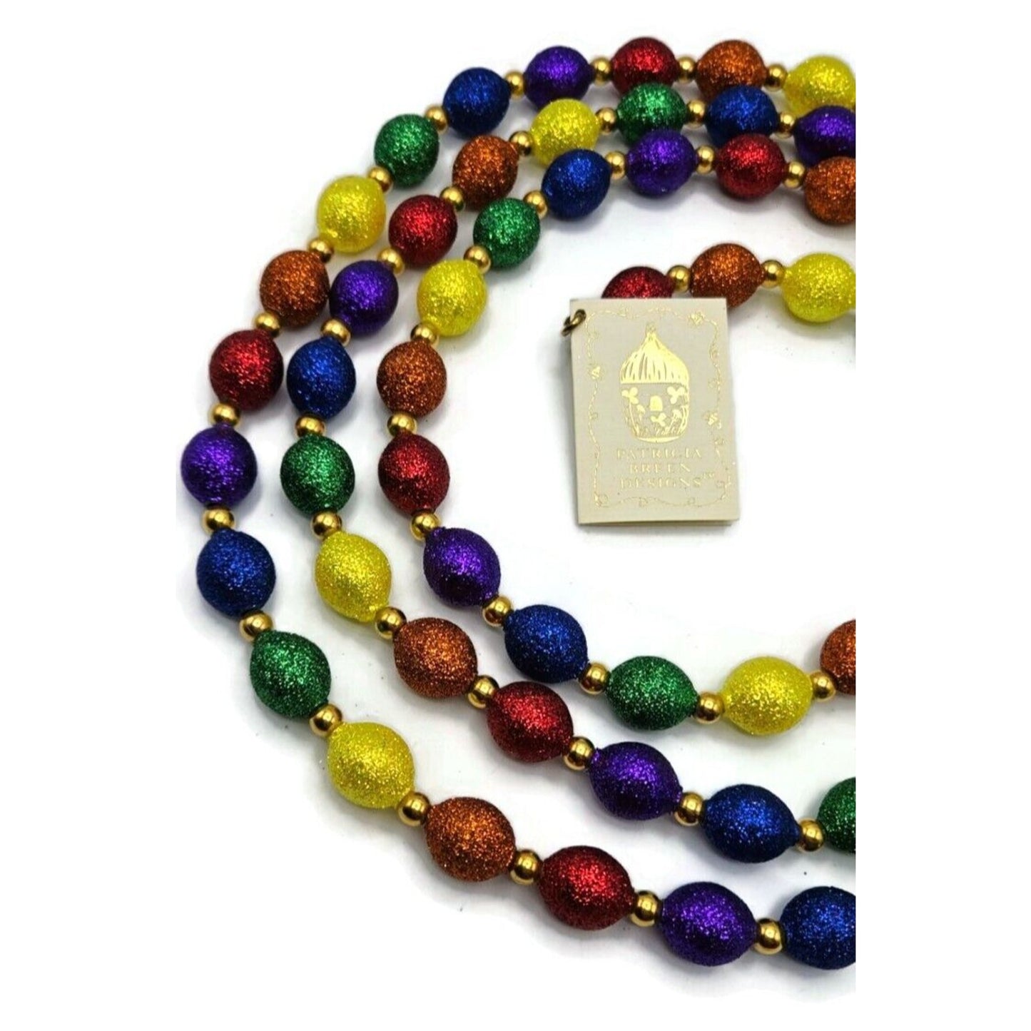 Patricia Breen Garland 2 Decorate Rainbow Christmas Holiday Bead Decoration