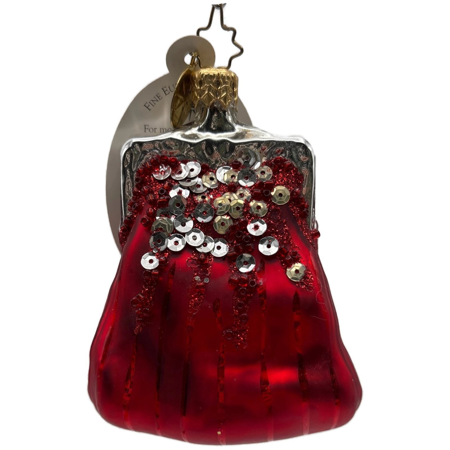 Christopher Radko Christmas Clutch Red European Glass Christmas Ornament 1013880