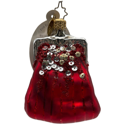 Christopher Radko Christmas Clutch Red European Glass Christmas Ornament 1013880