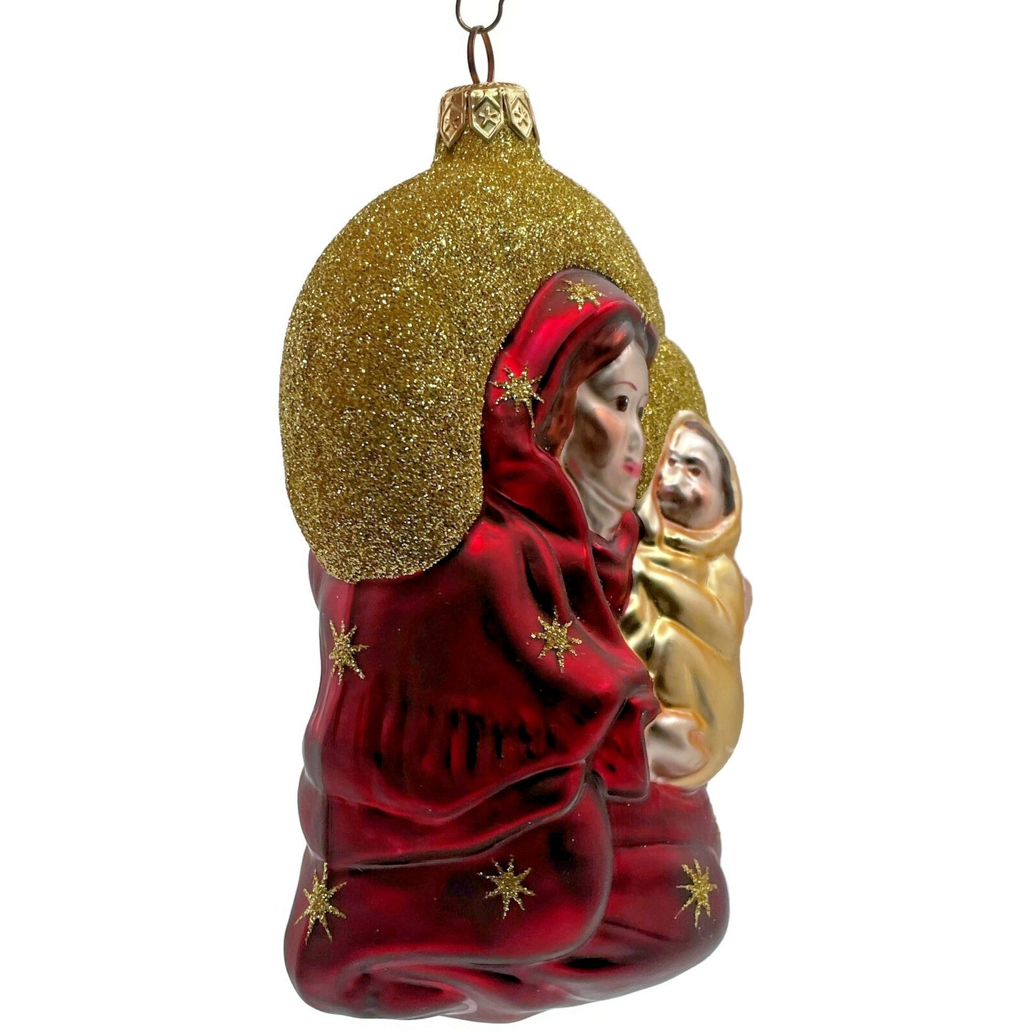 Patricia Breen Madonna of the Night Bordeaux Gold Stars Christmas Tree Ornament
