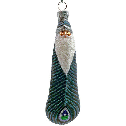 Patricia Breen Peacock Icicle Black Green Santa Claus Christmas Tree Ornament