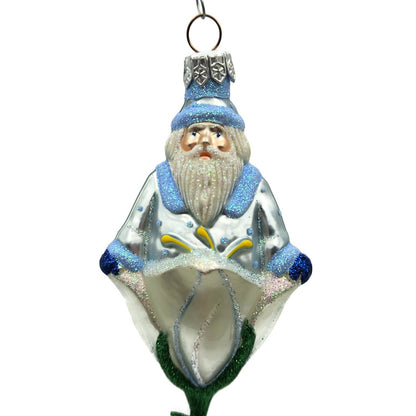 Patricia Breen Bluebell Santa Claus Polka Dots Spring Christmas Tree Ornament