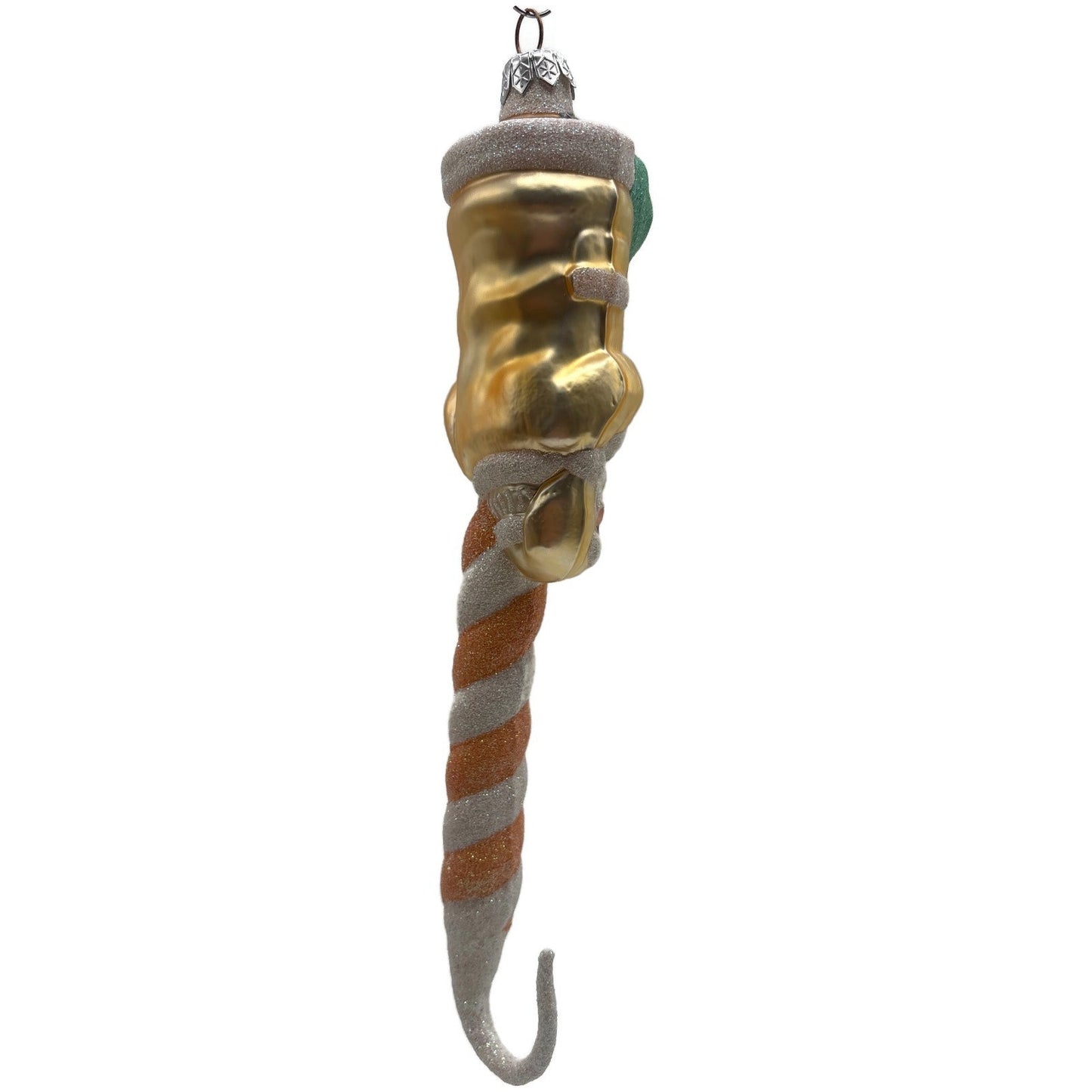 Patricia Breen Peppermint Santa Peach Striped Christmas Ornament Peachtree Place