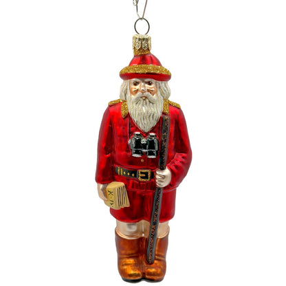 Patricia Breen Safari Santa Red K.B. Guide Book Binoculars Christmas Ornament