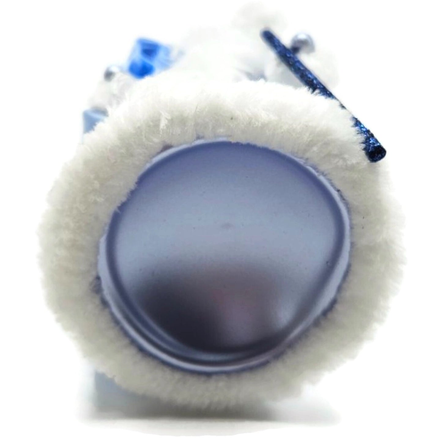 De Carlini Blue Santa With Bag Stars Italian Glass Fabric Christmas Ornament
