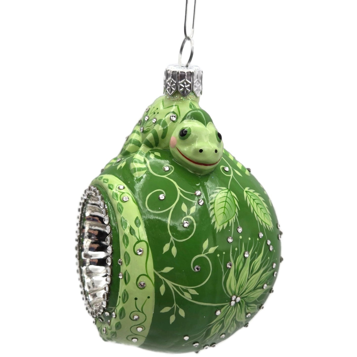 Patricia Breen Happy Holidays Hamish Verdant Green Chameleon Christmas Ornament