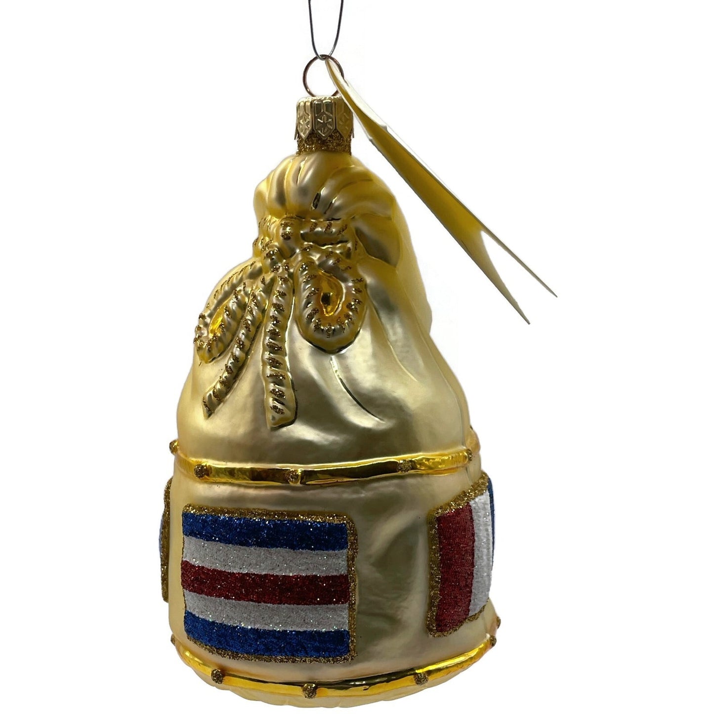 Patricia Breen Santas Duffel Bag Gold Flags Christmas Tree Decor Ornament