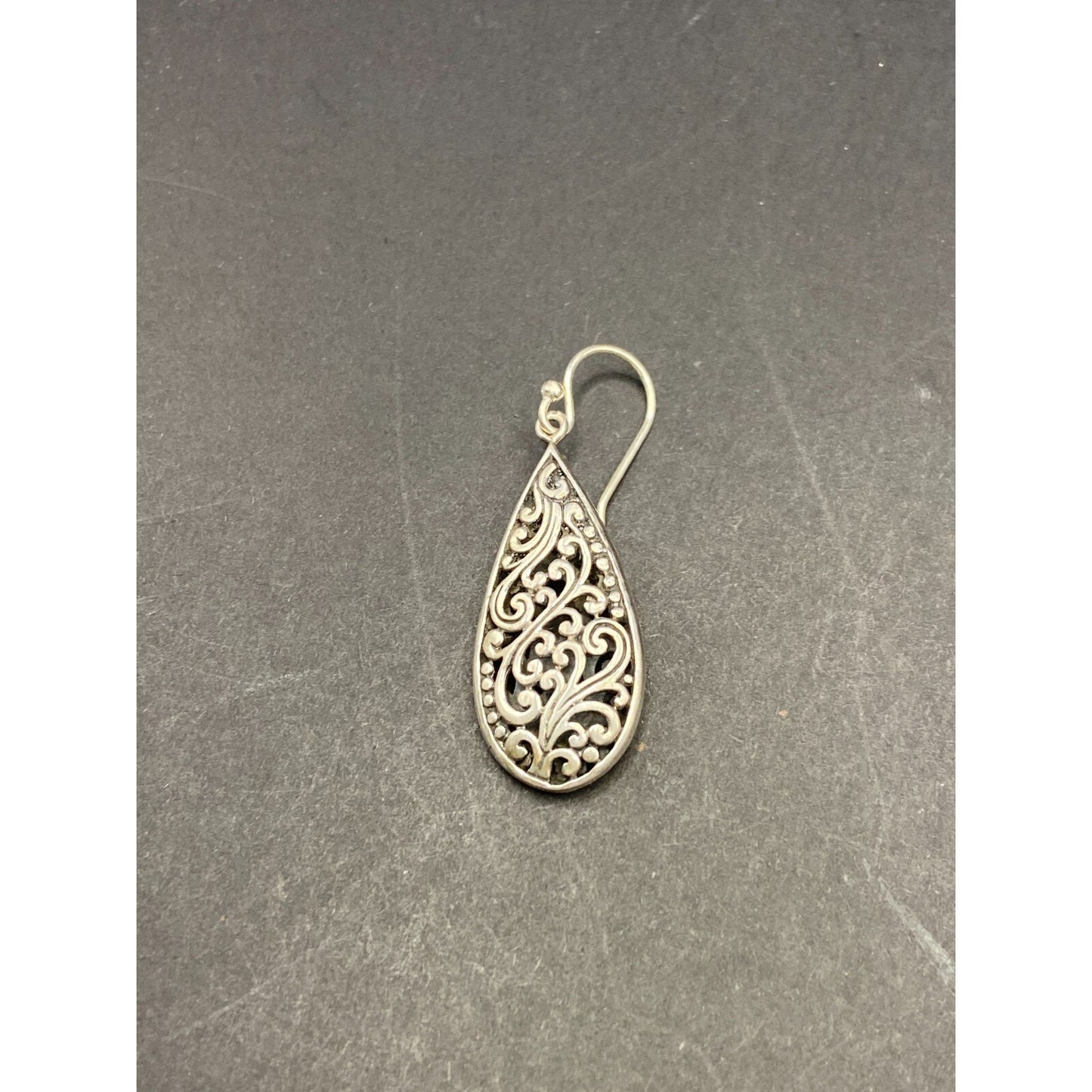 Samuel B Teardrop Shape Dangle Hook Earrings 925 Sterling Silver Filigree NWT