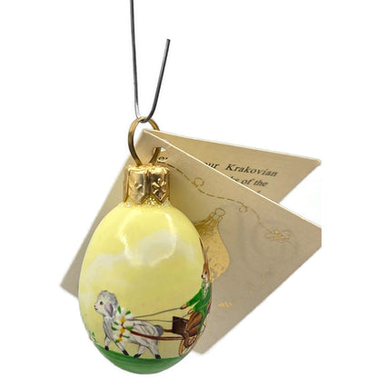 Patricia Breen Miniature Egg Surprise Rex Rides Glass Easter Bunny Tree Ornament