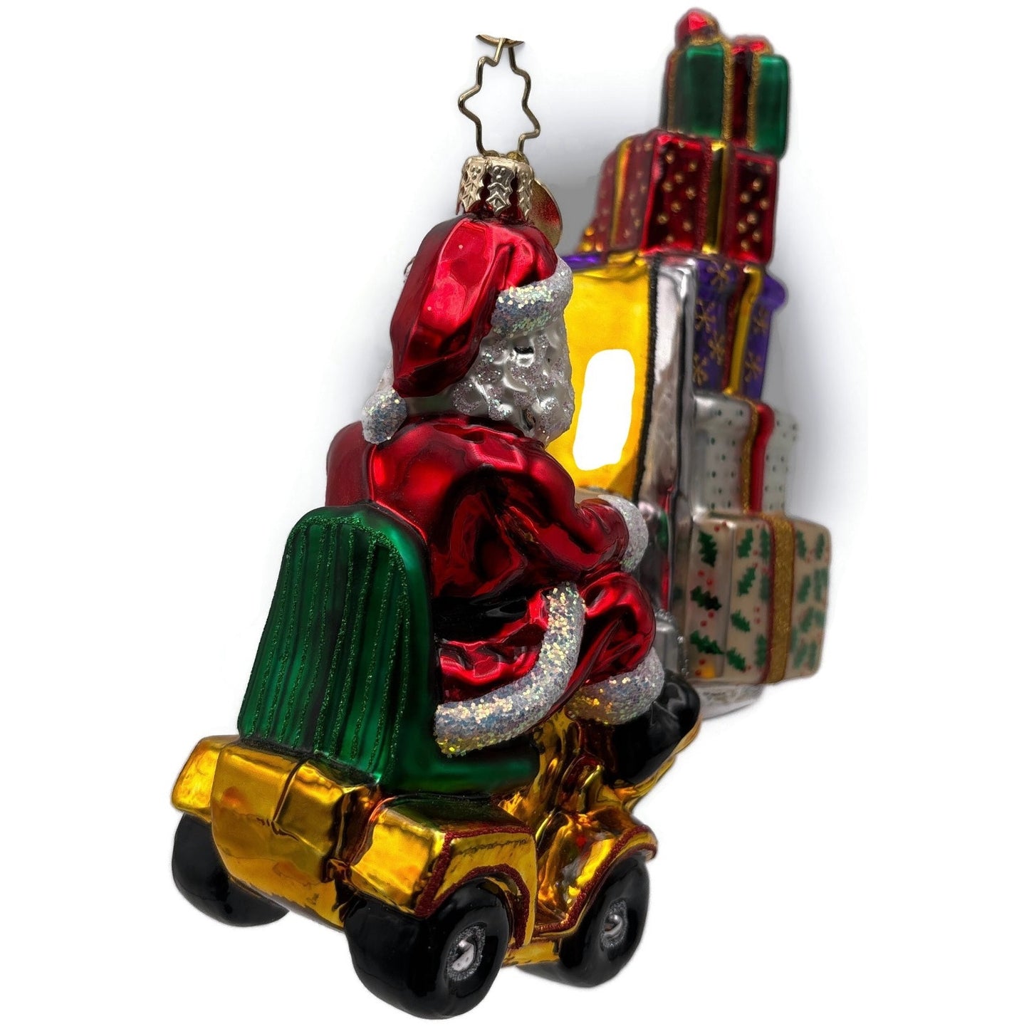 Christopher Radko Heavy Lifting Nick Santa Glass Christmas Ornament 1016139