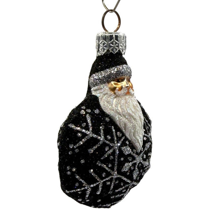 Patricia Breen Snowflake Noel Black Santa Claus Hexagon Christmas Ornament 2257