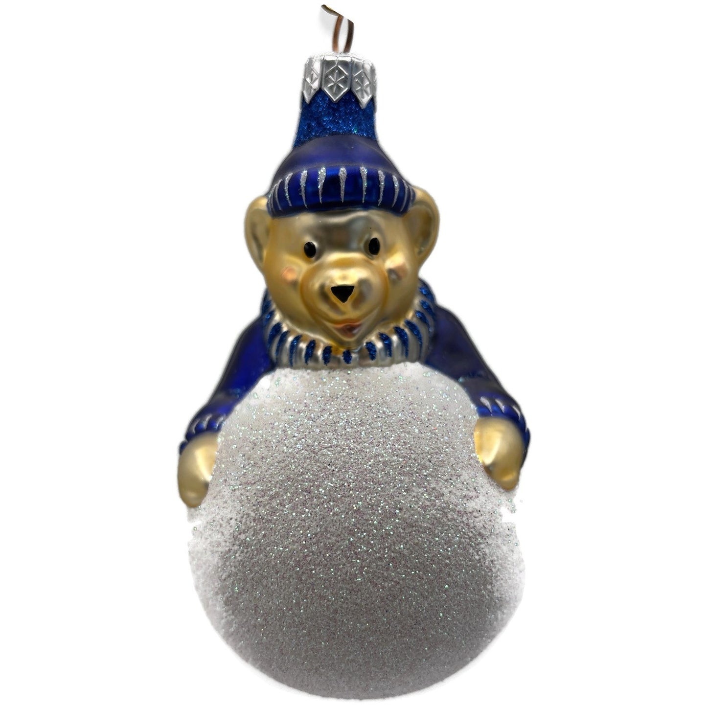 Patricia Breen Henry The Baby Bear Blue Snowball Glass Christmas Tree Ornament