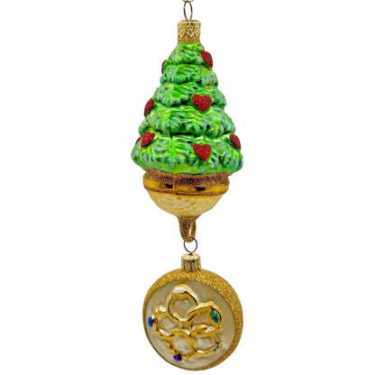 Patricia Breen Five Golden Rings Medallion 12 Days of Christmas Tree Ornament